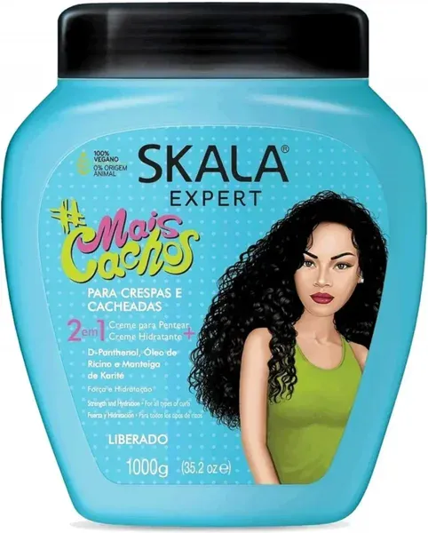 Skala Mais Cachos crema 3 en 1, apta para el método Curly, crema multiusos para rizos definidos