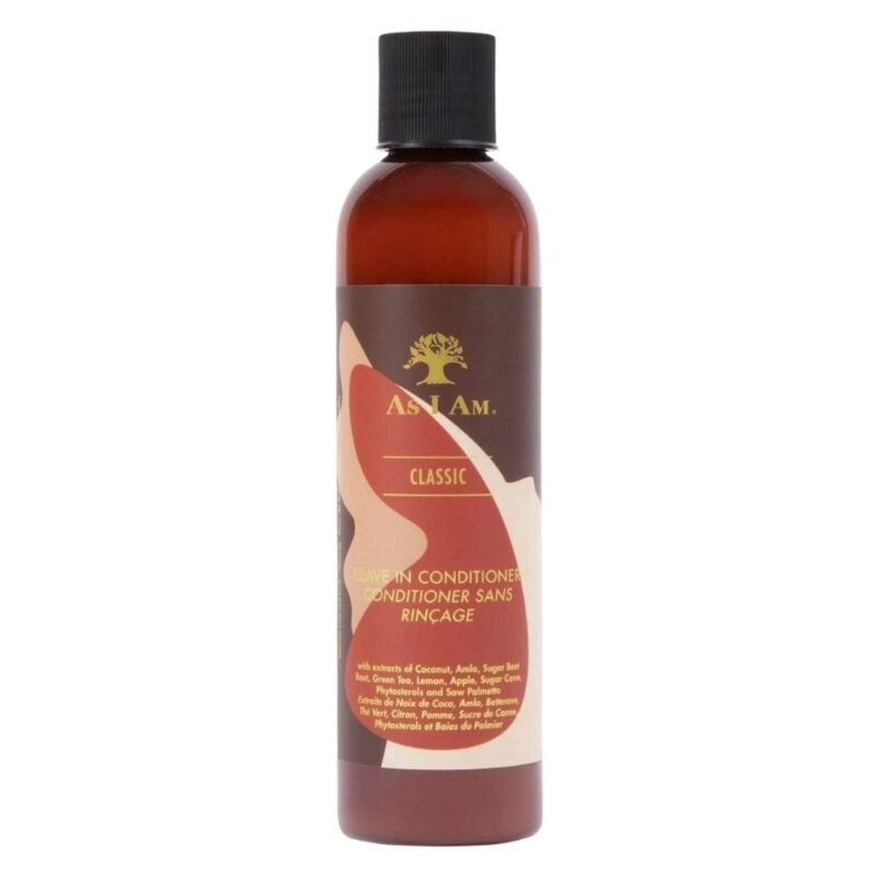 Acondicionador sin aclarado As I Am Leave-In Conditioner ideal para hidratar y definir rizos en rutinas rápidas