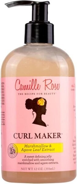 Gel ligero Camille Rose Curl Maker con ingredientes naturales para definir rizos sin residuos, apto para el Método Curly