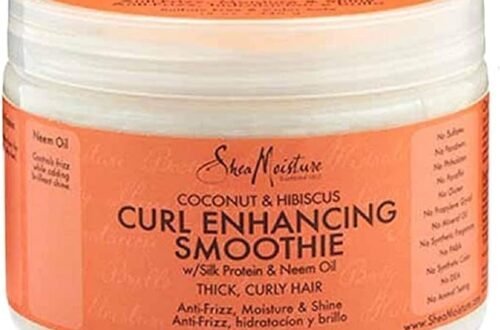Crema para rizos Shea Moisture Coconut & Hibiscus para definir rizos sin frizz, ideal para el Método Curly
