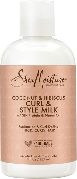 Acondicionador hidratante Shea Moisture Coconut & Hibiscus ideal para rizos densos y secos, potencia el brillo y controla el frizz
