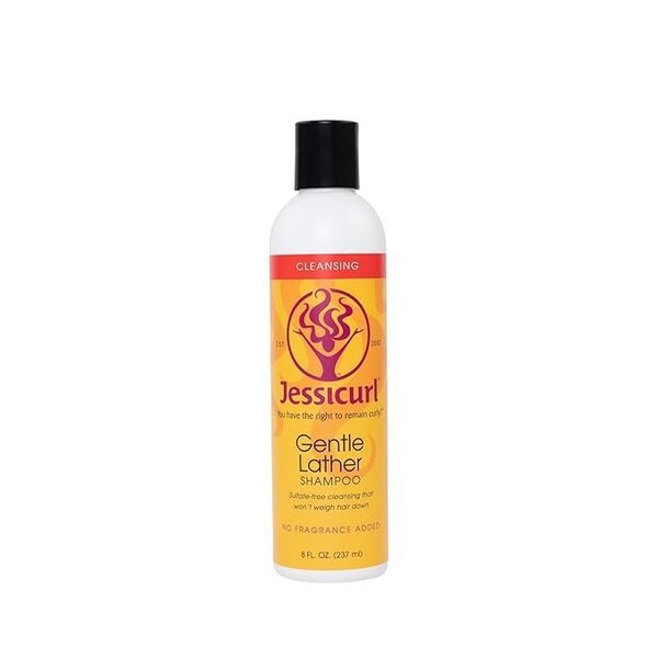 Champú suave sin sulfatos Jessicurl Gentle Lather Shampoo, ideal para porosidad baja