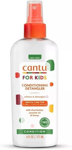 productos cantu acondicionador en spray para niños con cabello rizado