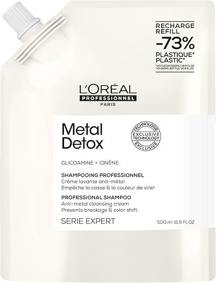 Champú L'Oréal Metal Detox para cabello rizado teñido, protege contra metales y cal