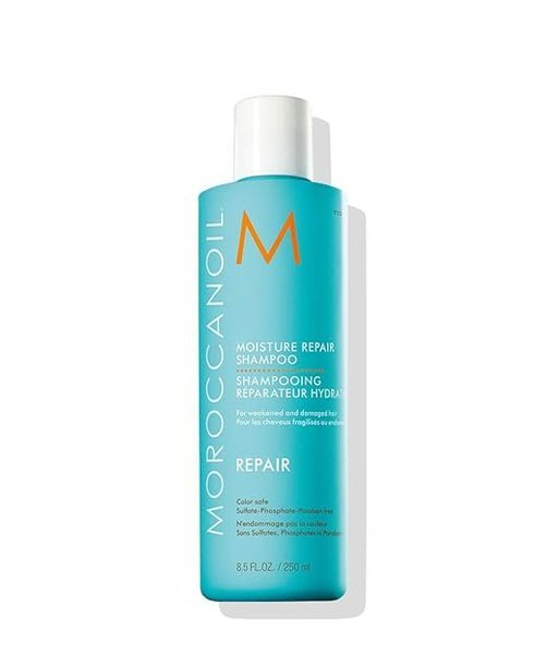 Champú sin sulfatos Moroccanoil hidratante y reparador con queratina y aceite de argán para rizos dañados