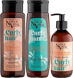 champu, mascarilla y definidor de rizos de naturvital