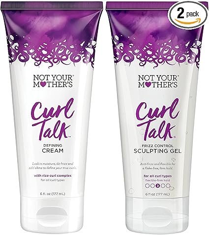 Crema definidora Not Your Mother's Curl Talk, controla el frizz y define ondas 2B con textura ligera, apta para rutina método Curly