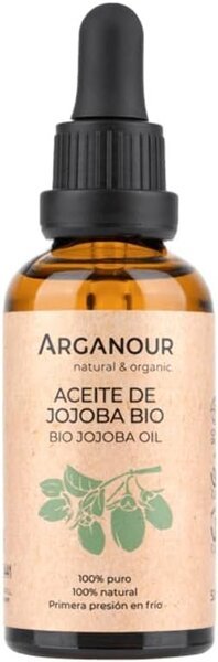 Aceite de jojoba orgánico Arganour, regula el sebo y equilibra el cuero cabelludo, ideal para rizos con tendencia grasa o caspa