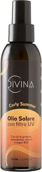 Aceite solar con filtro UV DIVINA BLK Curly Summer para proteger rizos del sol, la sal y el cloro