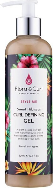 Flora & Curl Sweet Hibiscus Curl Defining Gel, gel fijador sin alcohol que define en rutina de cabello tipo 2C apta en método Curly