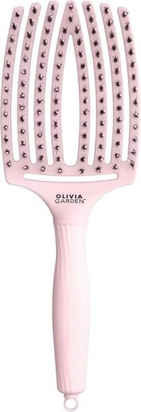 Cepillo Olivia Garden Fingerbrush con diseño curvado, perfecto para cabello grueso