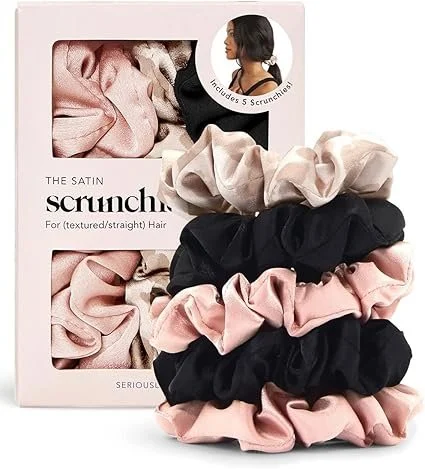 Scrunchies de satén Kitsch para proteger rizos sin frizz ni marcas, aptos para el Método Curly