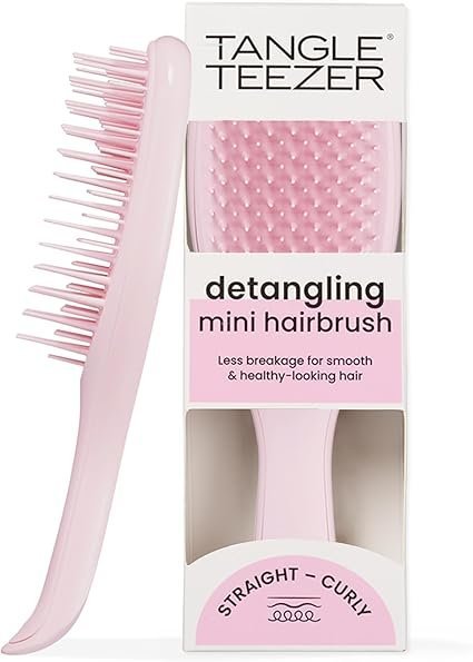 Cepillo Tangle Teezer Ultimate Detangler Mini, compacto y eficaz para rake and shake en rizos sueltos