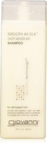 Giovanni Smooth As Silk Shampoo sin sulfatos ni siliconas, champú suave apto para el método Curly