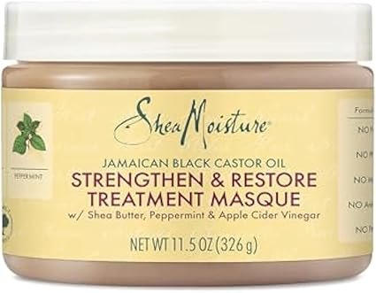 Shea Moisture Jamaican Black Castor Oil mascarilla nutritiva para rizos dañados y quebradizos