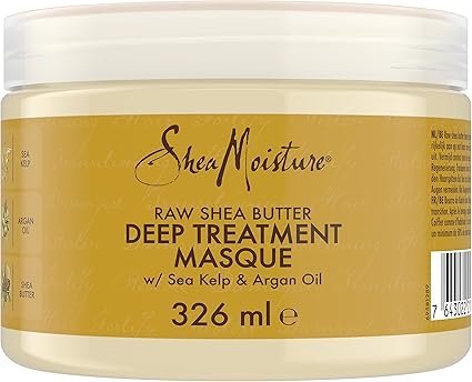 Shea Moisture Raw Shea Butter Deep Treatment Masque, mascarilla profunda para cabello dañado y transición Curly