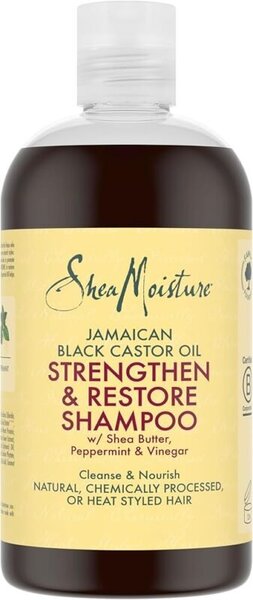 Shea Moisture Jamaican Black Castor Oil Shampoo, champú low-poo para fortalecer el cabello rizado y estimular su crecimiento