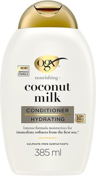OGX Coconut Curls Leave-In Milk, leche sin aclarado con coco y miel apta para el método Curly