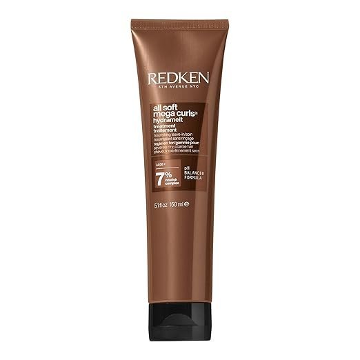 Redken All Soft Mega Curls Hydramelt, crema sin enjuague apta para el método Curly, ideal para rizos tipo 3 secos o porosos