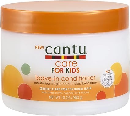 Cantu Kids Leave In Conditioner para desenredar rizos en niños sin tirones, fórmula hidratante apta para el método Curly.