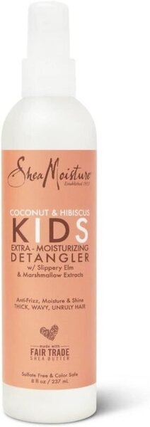 Spray desenredante Shea Moisture Kids, perfecto para aprender cómo desenredar rizos en niños sin esfuerzo