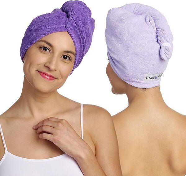 Pack de 2 toallas de microfibra Turbie Twist, suaves con los rizos infantiles y aptas desde los 8 años