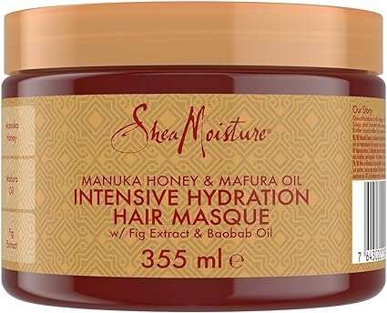 mascarilla hidratante SheaMoisture con miel de manuka y aceite de mafura, tratamiento nutritivo para la rutina curly en otoño.